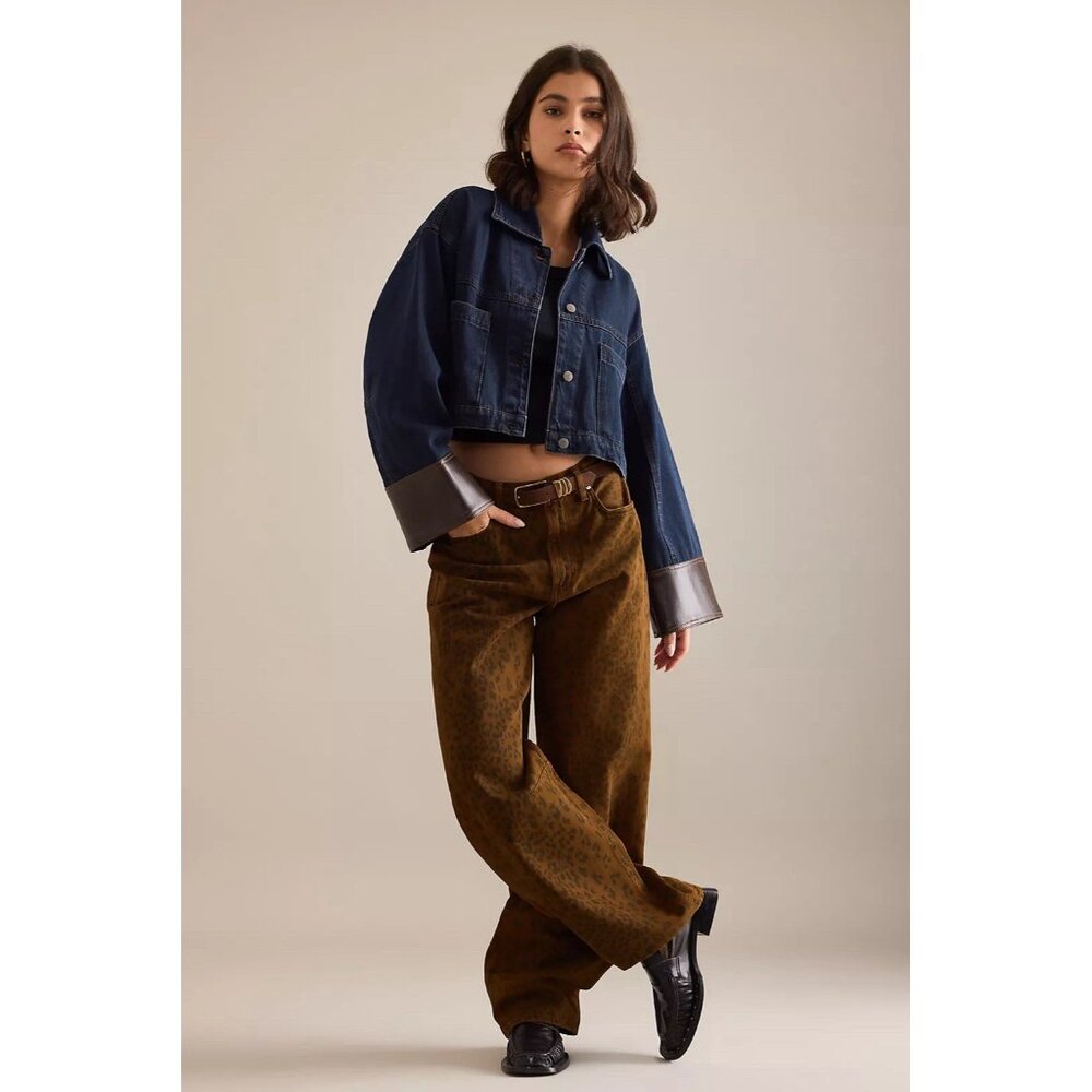 NWT Size XL - Pilcro 100% Cotton Cuffed Crop Denim Jacket (NWT US$ 168)